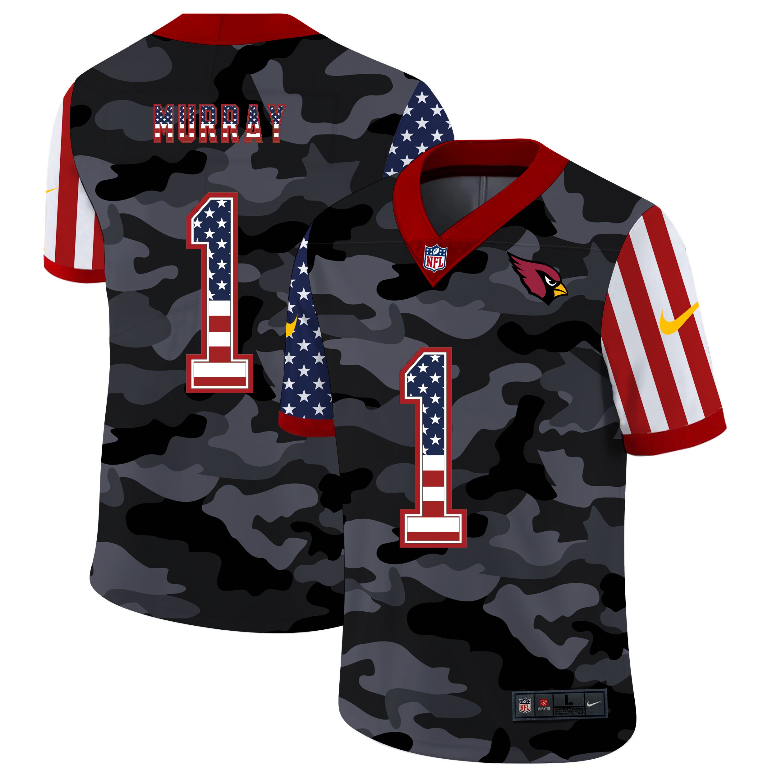 Men Arizona Cardinals #1 Murray 2020 Nike USA Camo Salute to Service Limited NFL Jerseys